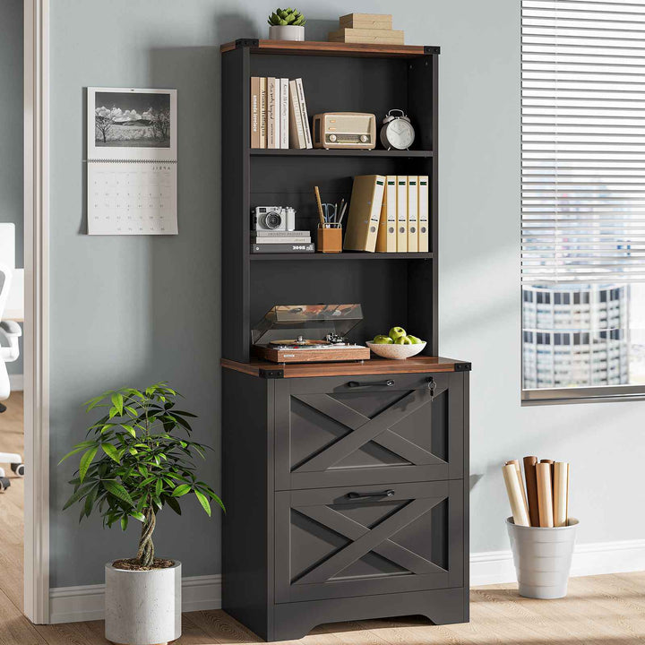 SEDETA 2 Drawer File Cabinet with Lock Wood Filing Cabinet with Adjustable Storage Shelf