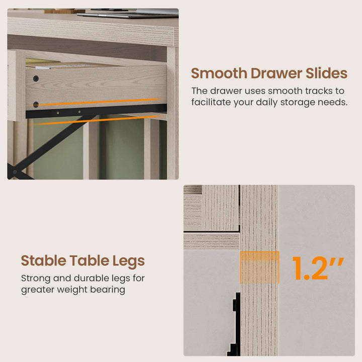 SEDETA 40 Inch Small Computer Desk Writing Desk with Drawer and Storage Shelves