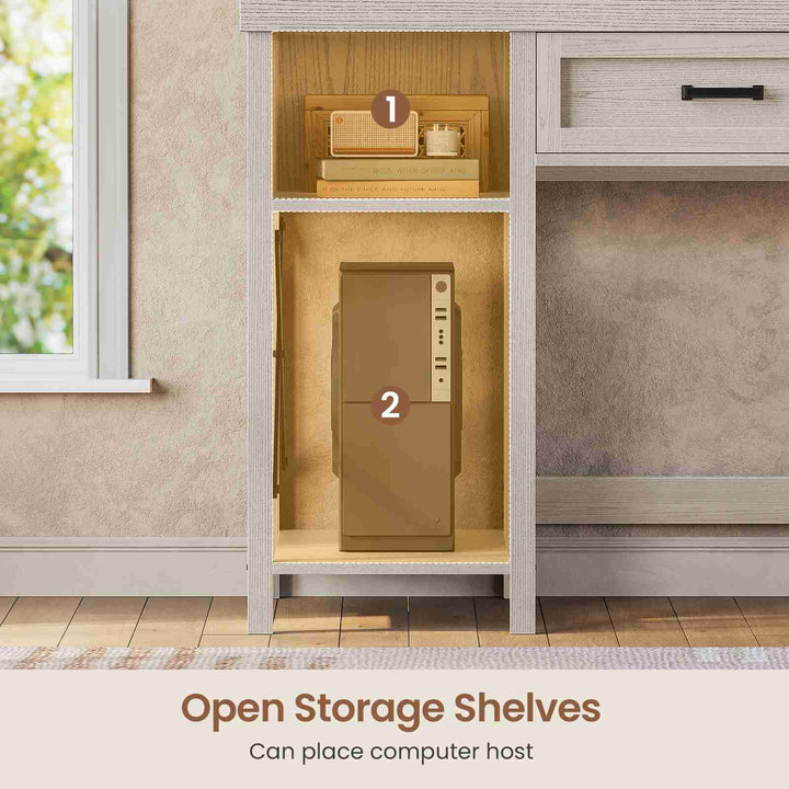 SEDETA 40 Inch Small Computer Desk Writing Desk with Drawer and Storage Shelves