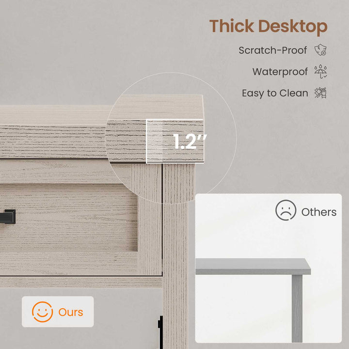 SEDETA 40 Inch Small Computer Desk Writing Desk with Drawer and Storage Shelves