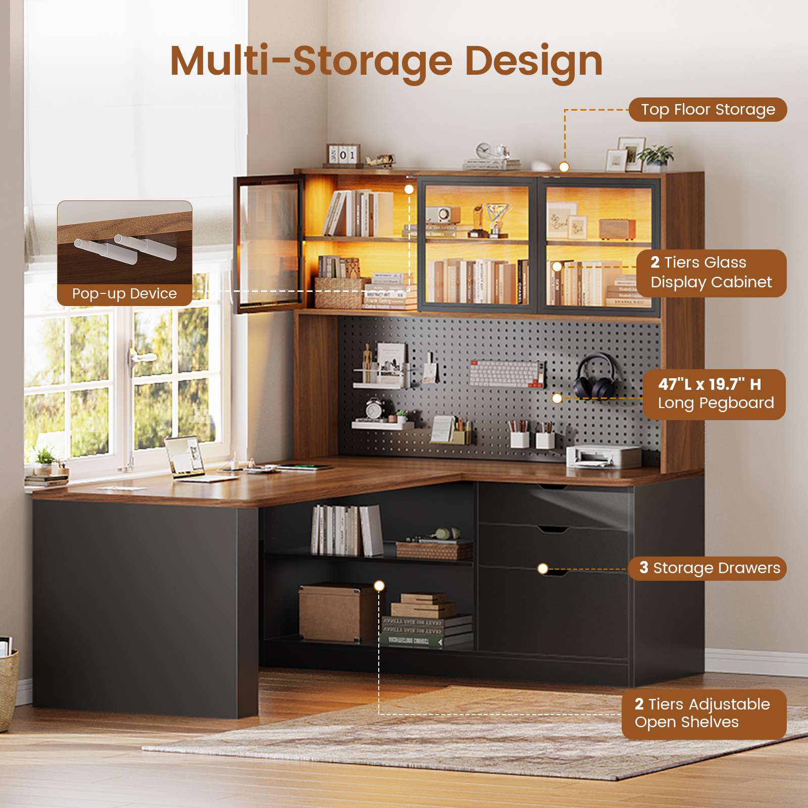 Mayitaです。デスク Amazon.com: SEDETA Corner Desk, 39