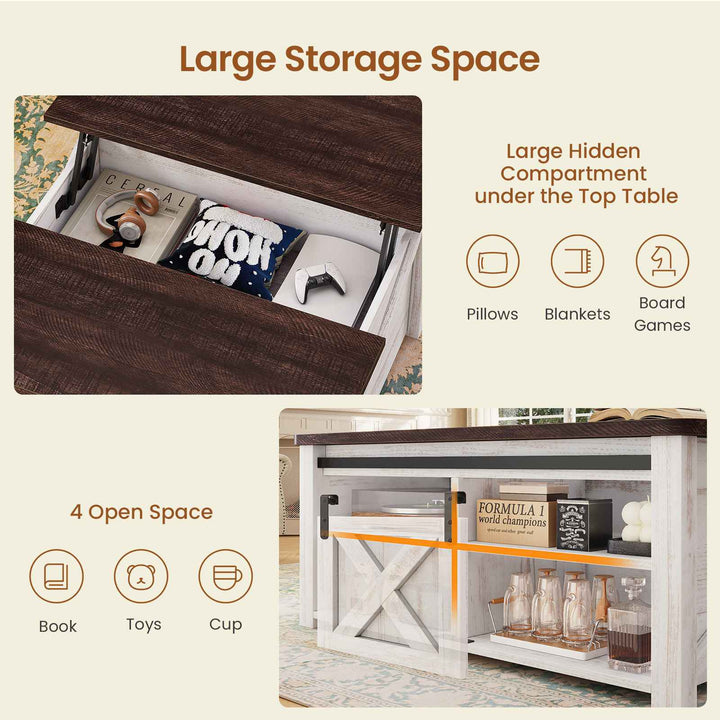 SEDETA 31.5 Inch Lift Top Square Coffee Table with Storage for Living Room