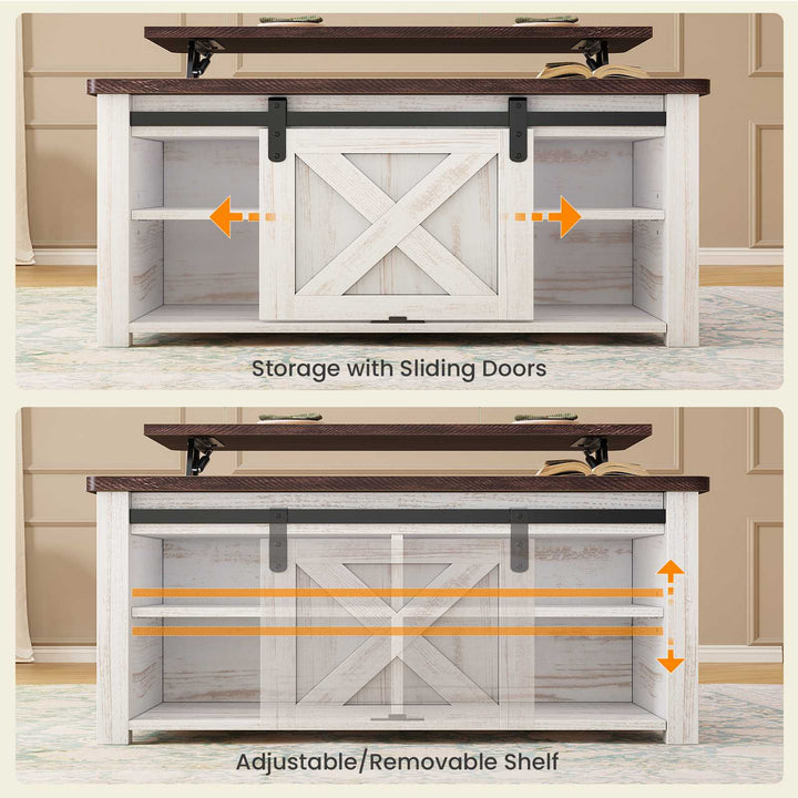 SEDETA 31.5 Inch Lift Top Square Coffee Table with Storage for Living Room