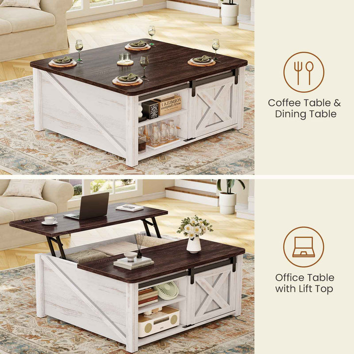 SEDETA 31.5 Inch Lift Top Square Coffee Table with Storage for Living Room