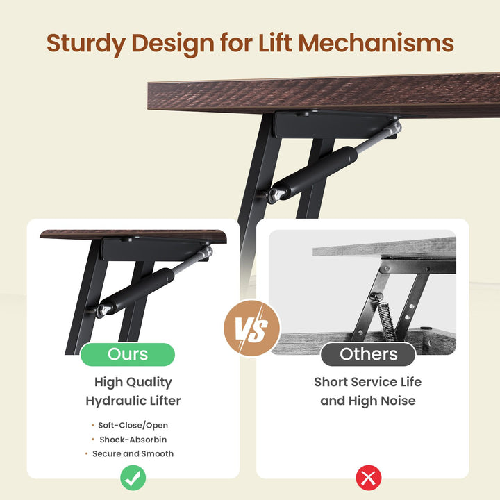 SEDETA 31.5 Inch Lift Top Square Coffee Table with Storage for Living Room