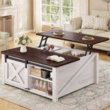 SEDETA - 31.5 Inch Lift Top Coffee Table Farmhouse Square Coffee Table with Storage