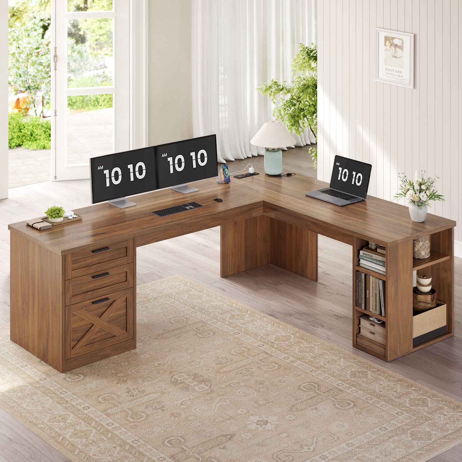 T*o様 DESK D BR-plus size3 Amazon.com: DEVAISE 55×28 Inch Electric Standing Desk with Drawers