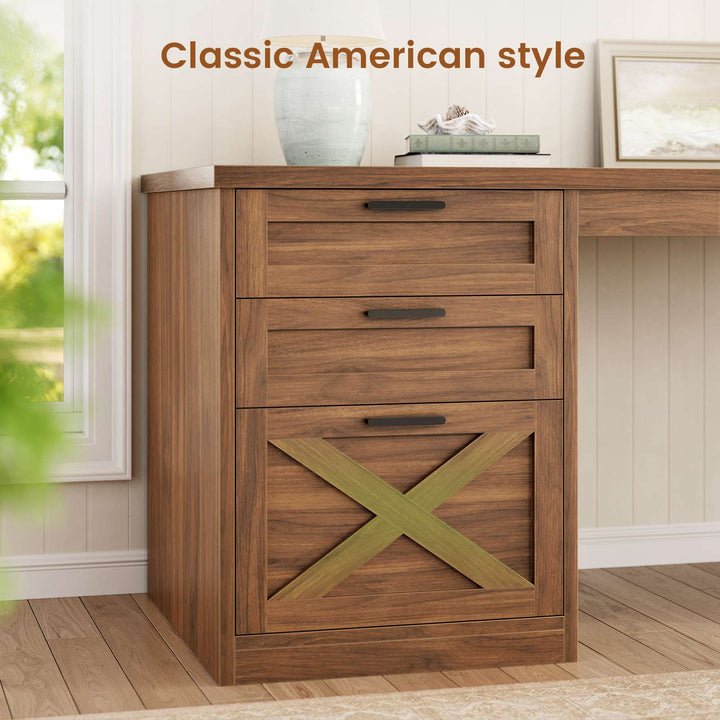 SEDETA® 67 Inch Farmhouse L Shaped Computer Desk with 3 Drawers Home Office Executive Desk with Storage Shelves and Power Outlets