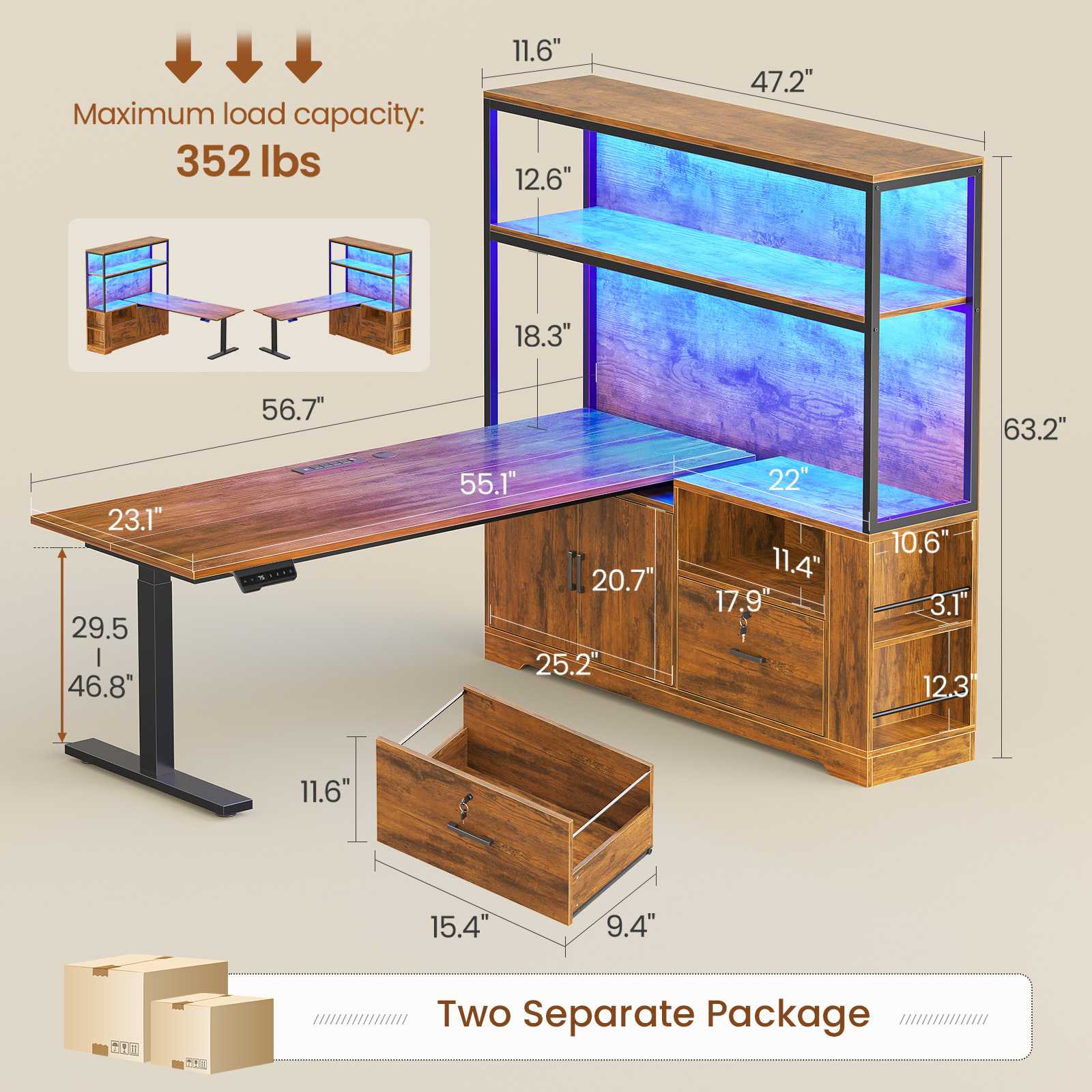 2 person desk