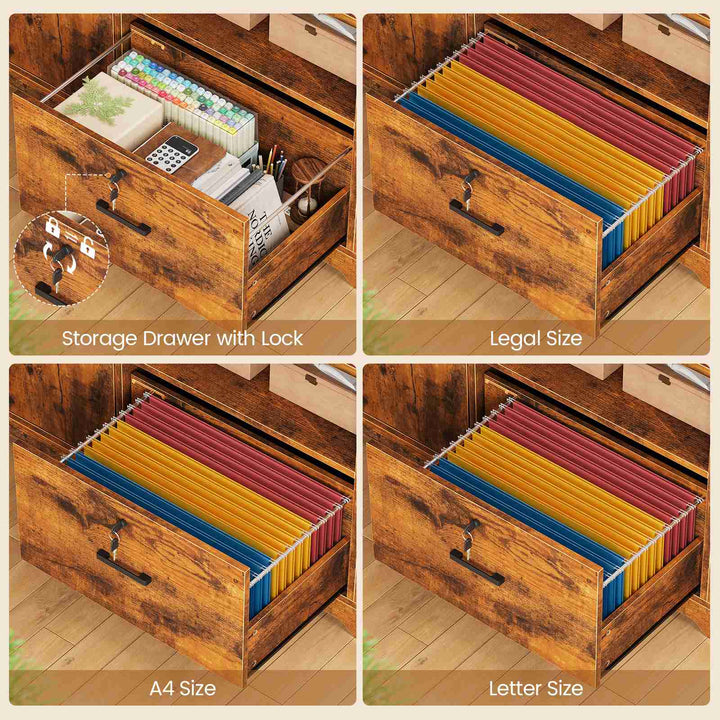 SEDETA 56.7 Inch Standing Desk Height Adjustable Electric L Shaped Stand Up Computer Gaming Desk with Drawers Hutch Power Outlets