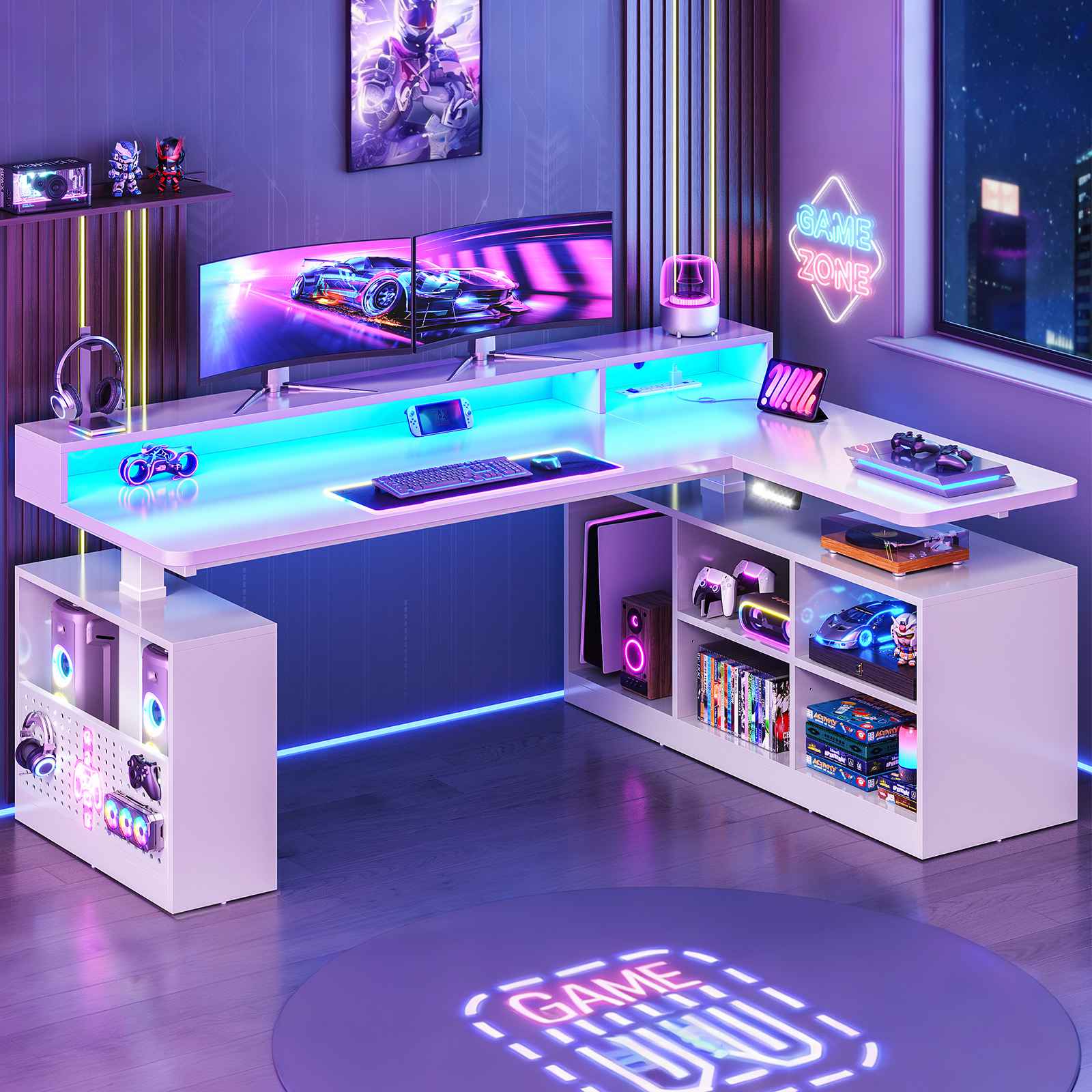 ★kaページ★louren satin setup SEDETA 63 Inch Electric Standing Desk L Shaped Height Adjustable Gamin