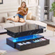 SEDETA 40 Inch Lift Top Coffee Table with Led Lights Storage for Living Room