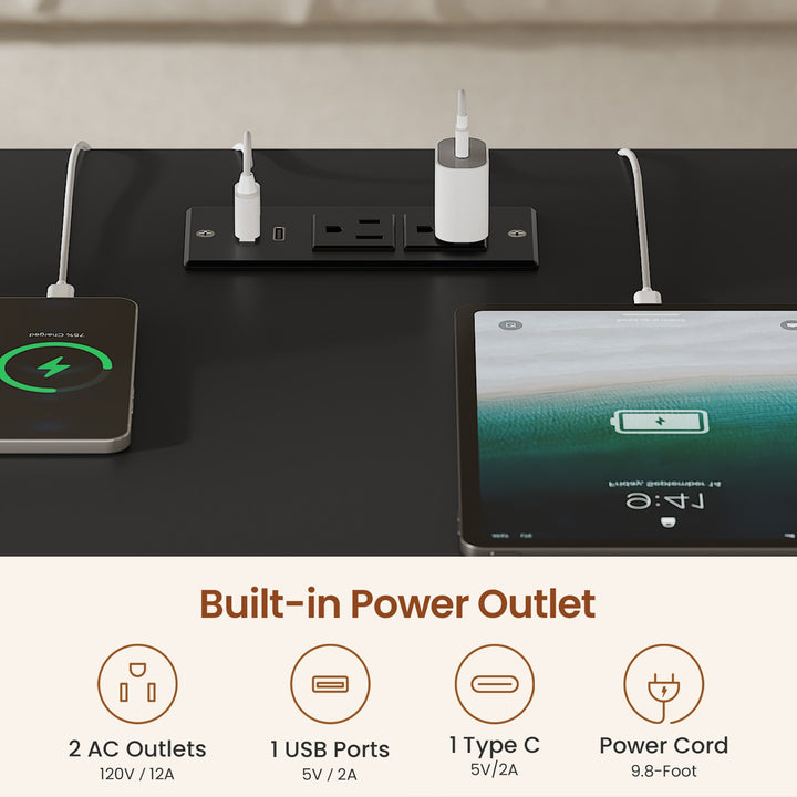 SEDETA 47.2 Inch Electric Standing Coffee Table with Storage Farmhouse Lift Top Coffee Table with Drawers and Open Shelves Height Adjustable Power Outlet