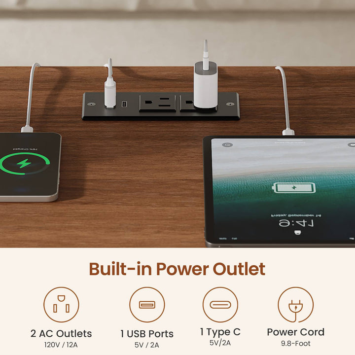 SEDETA 47.2 Inch Electric Standing Coffee Table with Storage Farmhouse Lift Top Coffee Table with Drawers and Open Shelves Height Adjustable Power Outlet