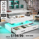 SEDETA 40 Inch Lift Top Coffee Table with Led Lights Storage for Living Room