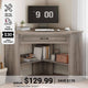 SEDETA 31.5 Inch Corner Desk Farmhouse Computer Desk with Storage Drawer Shelves for Small Space