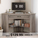SEDETA 31.5 Inch Corner Desk Farmhouse Computer Desk with Storage Drawer Shelves for Small Space