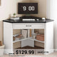 SEDETA 31.5 Inch Corner Desk Farmhouse Computer Desk with Storage Drawer Shelves for Small Space