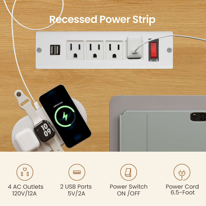 SEDETA® 59 Inch Fluted Wood Gaming Computer Desk with Storage Modern Office Desk with 4 Drawers LED Lights and Power Strip Writing Desk Study Table