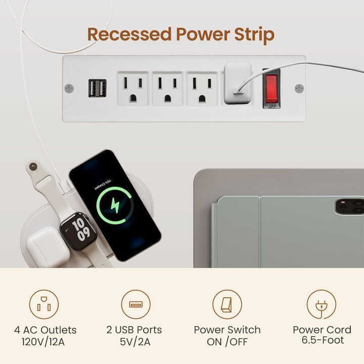 SEDETA® 59 Inch Fluted Wood Gaming Computer Desk with Storage Modern Office Desk with 4 Drawers LED Lights and Power Strip Writing Desk Study Table