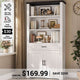 SEDETA 70 Inch Farmhouse Bookcases with Doors and Drawer Floor Standing 6 Shelf Display Storage Shelves