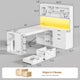 SEDETA 61 Inch Farmhouse Gaming Desk L Shaped Office Computer Desk with Display Cabinet Drawers Storage Shelves LED Light Power Outlet