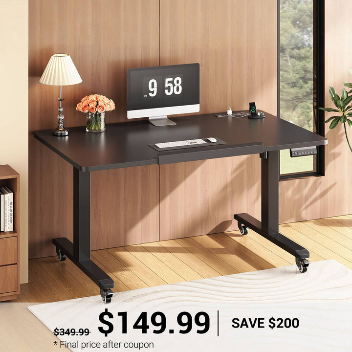 SEDETA® 47 Inch Foldable Height Adjustable Desk with Wheels Electric Standing Desk 180° Tiltable Mobile Rising Computer Desk  for Drawing Writing Gaming