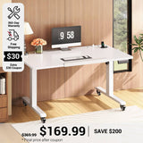 SEDETA 47 Inch Foldable Electric Standing Desk 180° Tiltable Mobile Rising Computer Desk Height Adjustable with Wheels for Drawing Writing Gaming Study Home Office Small Space