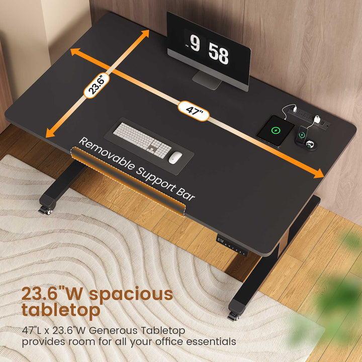 SEDETA 47 Inch Foldable Electric Standing Desk 180° Tiltable Mobile Rising Computer Desk Height Adjustable with Wheels for Drawing Writing Gaming Study Home Office Small Space