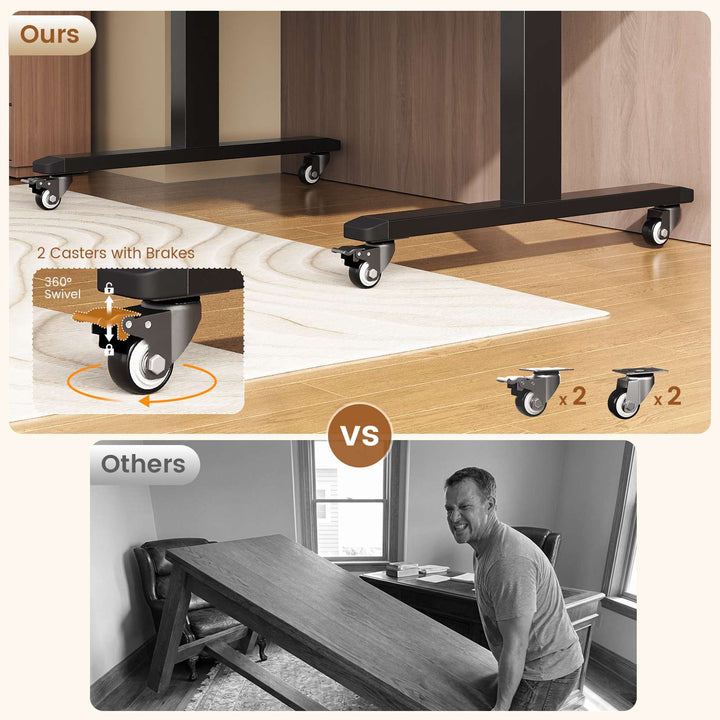 SEDETA 47 Inch Foldable Electric Standing Desk 180° Tiltable Mobile Rising Computer Desk Height Adjustable with Wheels for Drawing Writing Gaming Study Home Office Small Space