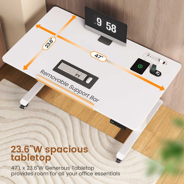 SEDETA 47 Inch Foldable Electric Standing Desk 180° Tiltable Mobile Rising Computer Desk Height Adjustable with Wheels for Drawing Writing Gaming Study Home Office Small Space