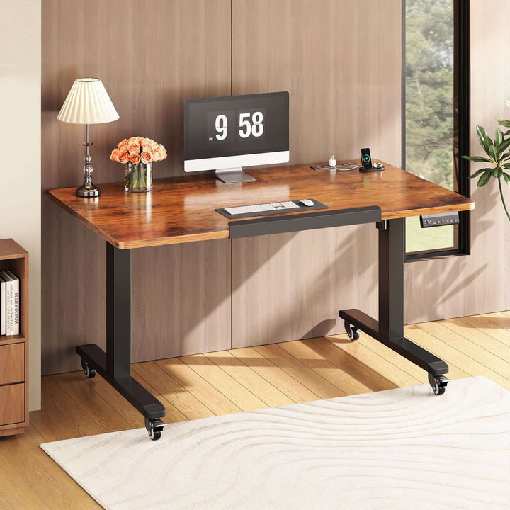 SEDETA 47 Inch Foldable Electric Standing Desk 180° Tiltable Mobile Rising Computer Desk Height Adjustable with Wheels for Drawing Writing Gaming Study Home Office Small Space