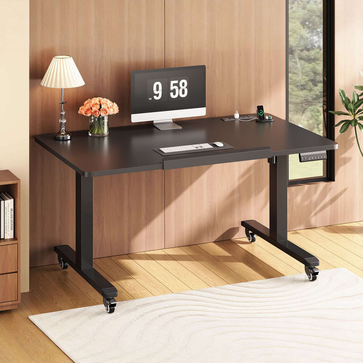 SEDETA 47 Inch Foldable Electric Standing Desk 180° Tiltable Mobile Rising Computer Desk Height Adjustable with Wheels for Drawing Writing Gaming Study Home Office Small Space