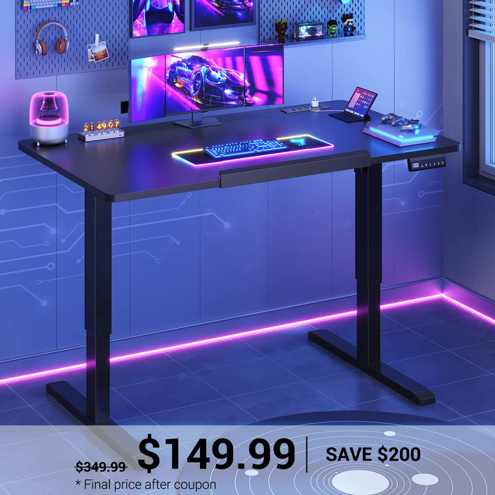 SEDETA® 47 Inch Foldable Height Adjustable Desk with Wheels Electric Standing Desk 180° Tiltable Mobile Rising Computer Desk  for Drawing Writing Gaming