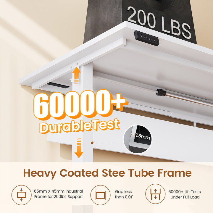 SEDETA 71 Inch Height Adjustable Electric Standing Desk L Shaped Sit Stand Up Office Executive Computer Desk with 3 Drawers Cabinet Side Hook  Power Outlets