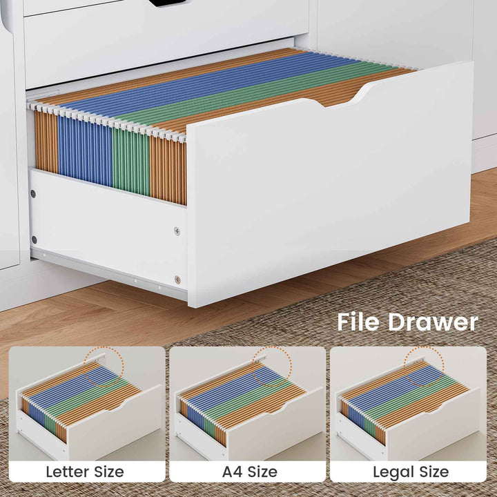 SEDETA 71 Inch Height Adjustable Electric Standing Desk L Shaped Sit Stand Up Office Executive Computer Desk with 3 Drawers Cabinet Side Hook  Power Outlets