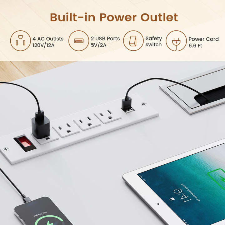 SEDETA 71 Inch Height Adjustable Electric Standing Desk L Shaped Sit Stand Up Office Executive Computer Desk with 3 Drawers Cabinet Side Hook  Power Outlets