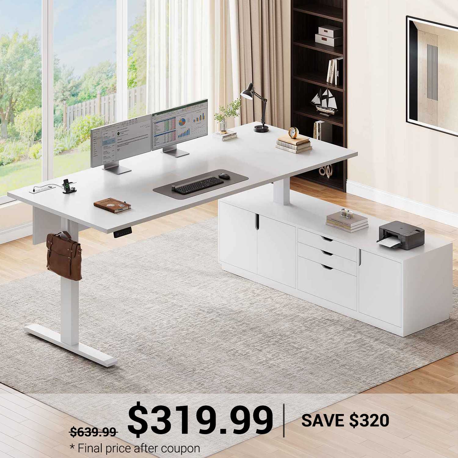 ELITE STUDIO TABLE DB301 LDテーブル SEDETA | 71 Inch Electric Standing Desk L Shaped Sit Stand Up Computer