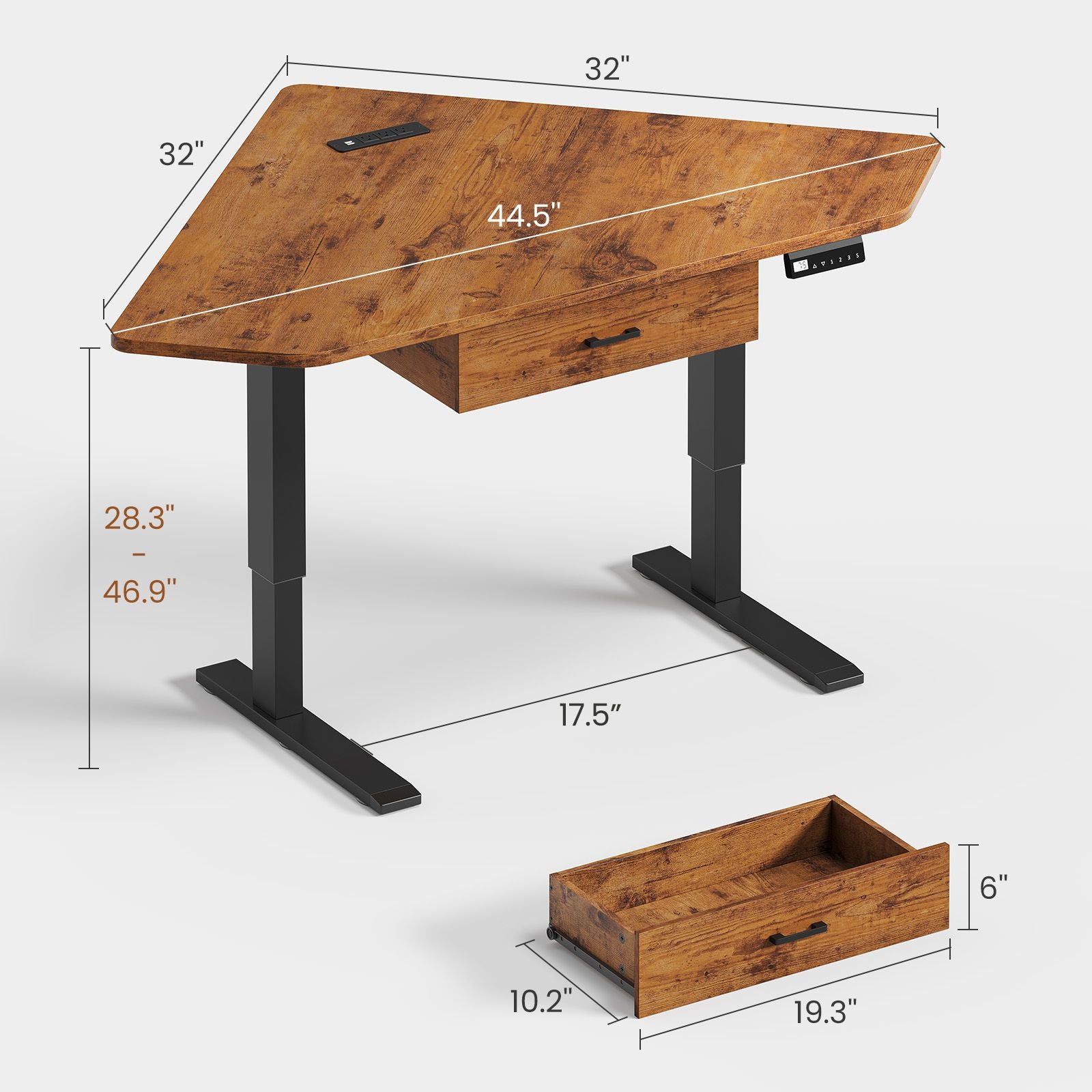 SEDETA 32 Inch Corner Electric Standing Desk Height Adjustable Compute