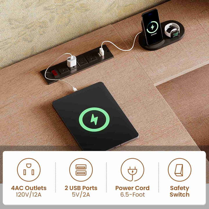 SEDETA 70.9 Inch Vintage L Shaped Computer Desk Reversible 105 Inch Long Executive Desk with Drawers Storage Cabinet Shelves Printer Stand Power Outlet