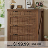 SEDETA | 33.5 Inch Lateral File Cabinets with Printer Stand Farmhouse Wood Home Office File Cabinets with 5 Drawers for Letter/Legal/A4 Size