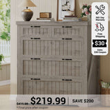 SEDETA 33.5 Inch Farmhouse Lateral File Cabinet with 5 Drawers Printer Stand Wood Home Office Filing Cabinet for Letter/Legal/A4 Size