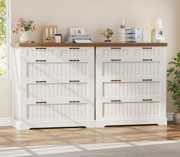 SEDETA | 33.5 Inch Lateral File Cabinets with Printer Stand Farmhouse Wood Home Office File Cabinets with 5 Drawers for Letter/Legal/A4 Size