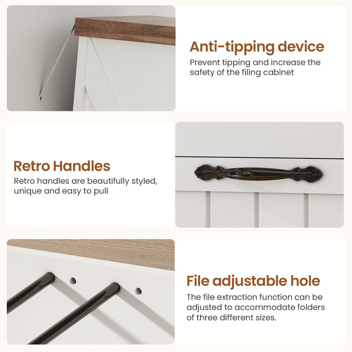 SEDETA | 33.5 Inch Lateral File Cabinets with Printer Stand Farmhouse Wood Home Office File Cabinets with 5 Drawers for Letter/Legal/A4 Size