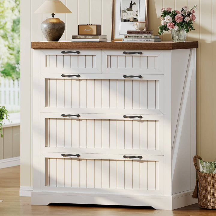 SEDETA | 33.5 Inch Lateral File Cabinets with Printer Stand Farmhouse Wood Home Office File Cabinets with 5 Drawers for Letter/Legal/A4 Size