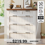 SEDETA 33.5 Inch Farmhouse Lateral File Cabinet with 5 Drawers Printer Stand Wood Home Office Filing Cabinet for Letter/Legal/A4 Size