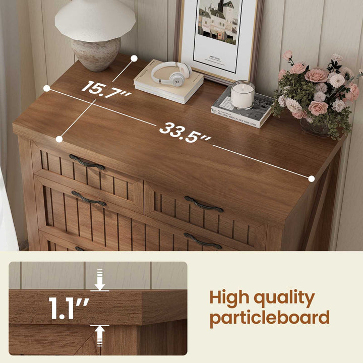 SEDETA | 33.5 Inch Lateral File Cabinets with Printer Stand Farmhouse Wood Home Office File Cabinets with 5 Drawers for Letter/Legal/A4 Size