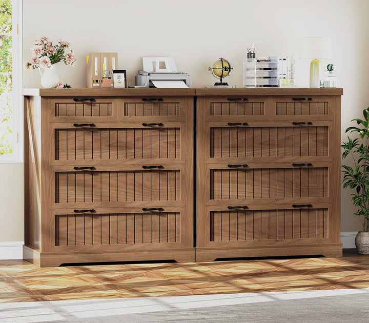 SEDETA | 33.5 Inch Lateral File Cabinets with Printer Stand Farmhouse Wood Home Office File Cabinets with 5 Drawers for Letter/Legal/A4 Size