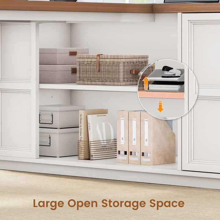 SEDETA® 78.7 Inch Corner Computer Desk L Shaped Executive Desk Modern Large Home Office Desk with Power Outlet CPU Stand Storage Cabinet 3 Drawers