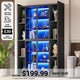SEDETA 70.9 Inch Display Cabinet with Glass Doors 6 Tier Tall Bookcase with LED Lights Curio Cabinet with Adjustable Shelves